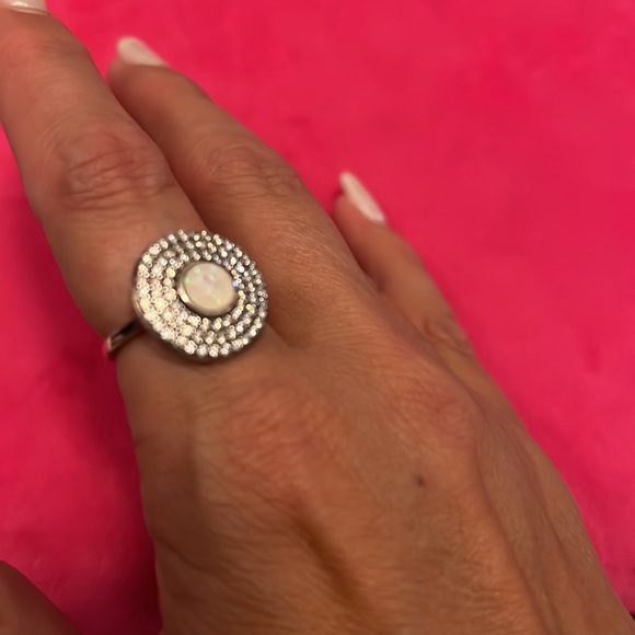 Deco CZ Opal Ring - Picture 5 of 5